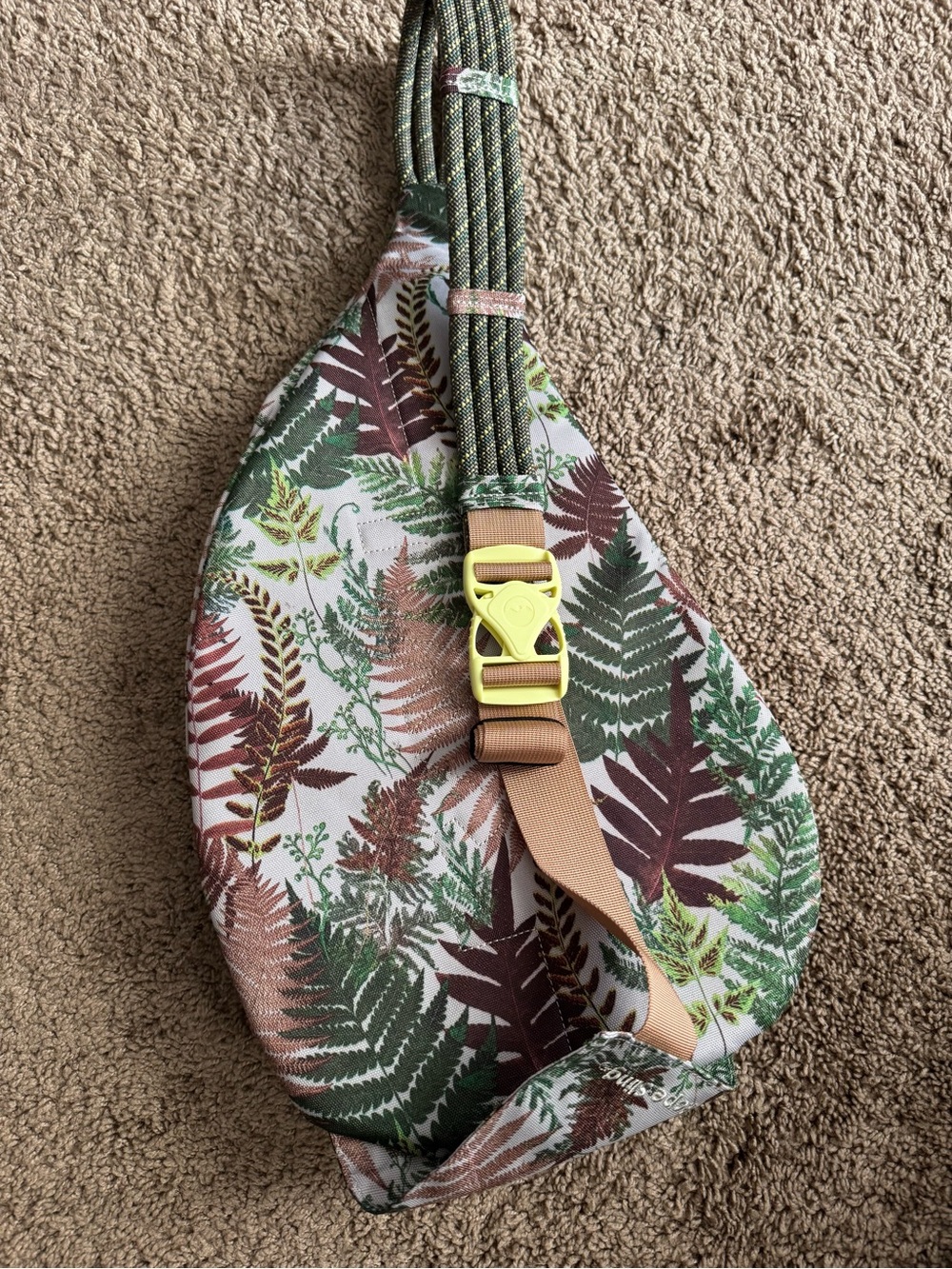 Kavu Fern Print Sling Bag - Green, Brown, Cream - Picture 5 of 5